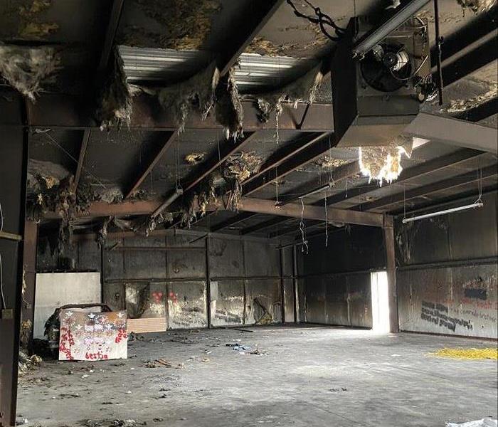 fire damage in warehouse