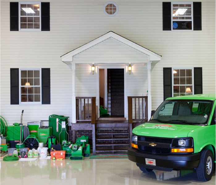 Photo of the SERVPRO Training House with training equipment shown